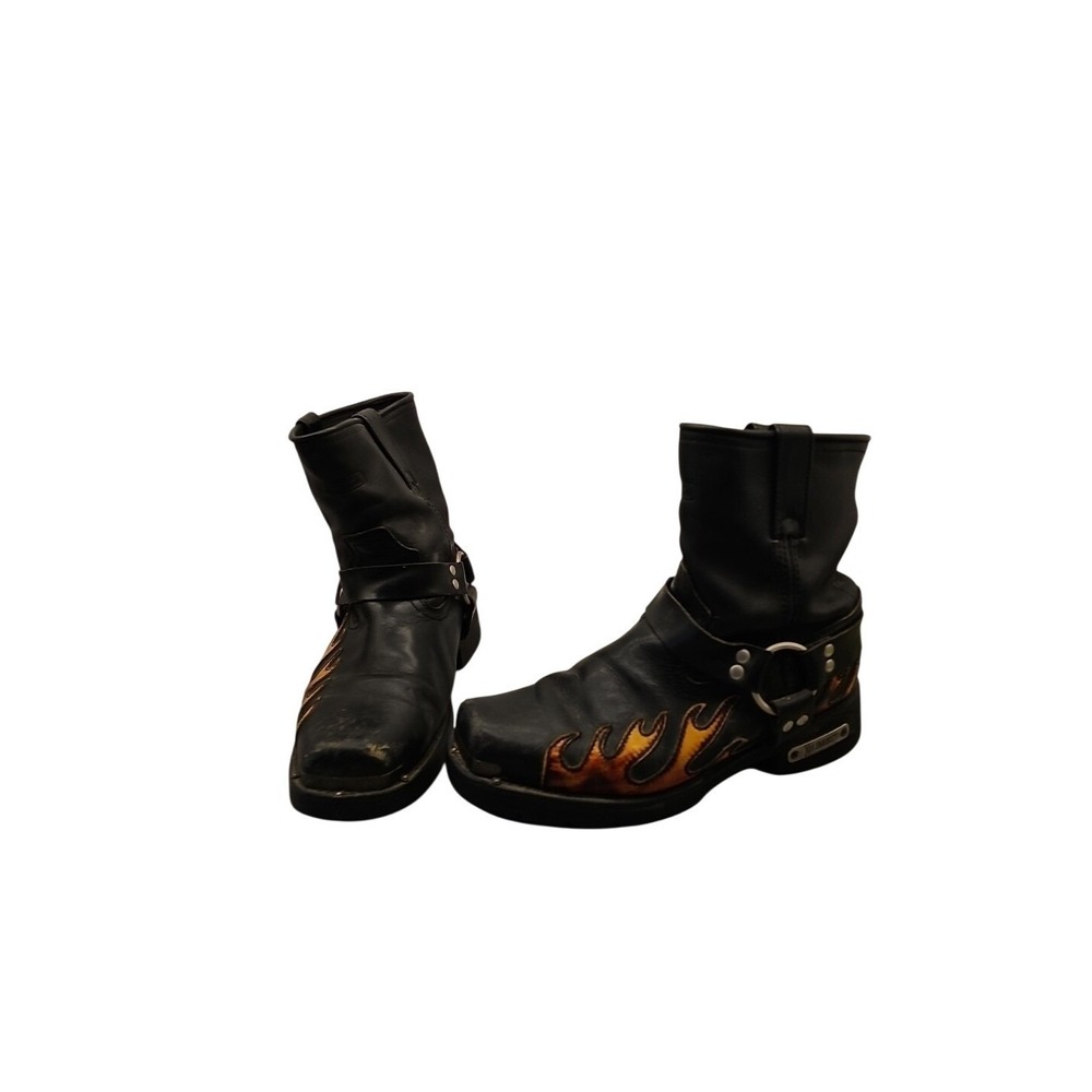 Xelement Motorcycle Harness Boots Flames Mens Size 11